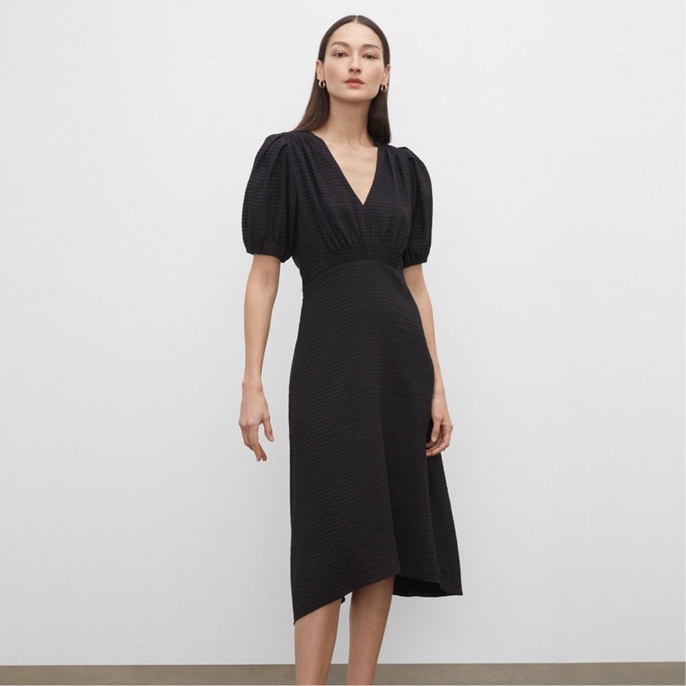 Club Monaco Surplice Puff Sleeve Dress Black Womens 4